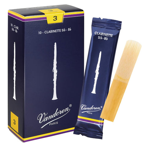 Vandoren CR103 Bb Clarinet Traditional Reeds Strength 3; Box of 10