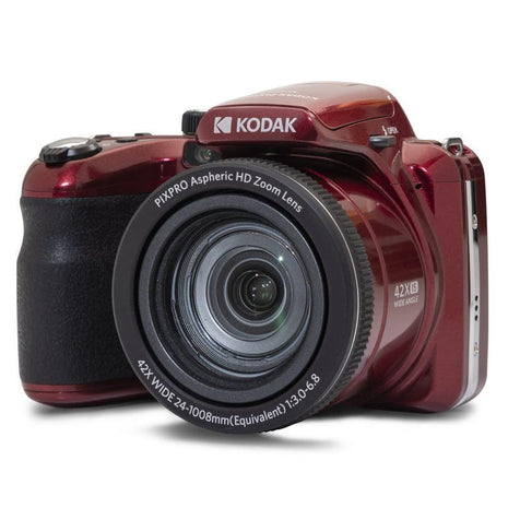 KODAK PIXPRO AZ425 Digital Camera, 42x Optical Zoom Bridge with 20MP BSI Sensor, Li-Ion Battery, OIS, 1080p Full HD Video, Red