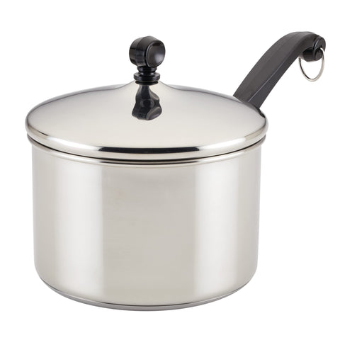 Farberware Classic Stainless Steel Sauce Pan/Saucepan with Lid, 3 Quart, Silver