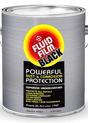 Fluid Film Black Non-Aerosol, Long Lasting Corrosion, Penetrant & Lubricant, Anti-Rust Coating, Protects All Metals in Marine and Undercoating in Automotive & Snow-Handling Vehicles, 1 Gallon