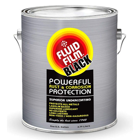 Fluid Film Black Non-Aerosol, Long Lasting Corrosion, Penetrant & Lubricant, Anti-Rust Coating, Protects All Metals in Marine and Undercoating in Automotive & Snow-Handling Vehicles, 1 Gallon