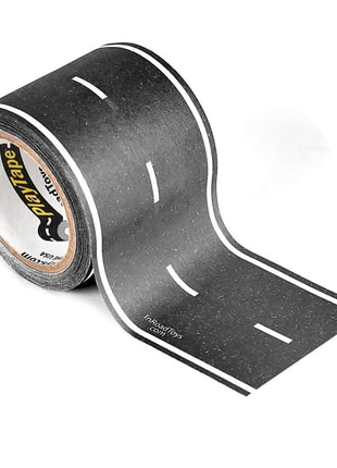 PlayTape Road Tape for Toy Cars - Sticks to Flat Surfaces, No Residue; 2 inch Wide x 30 ft Asphalt Road