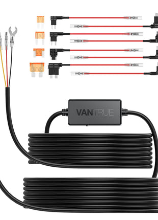 Vantrue 11.5ft USB-C Hardwire Kit (12V–24V to 5V) with Acc Functionality, Low Voltage Protection, Compatible with All Vantrue USB-C Dashcams