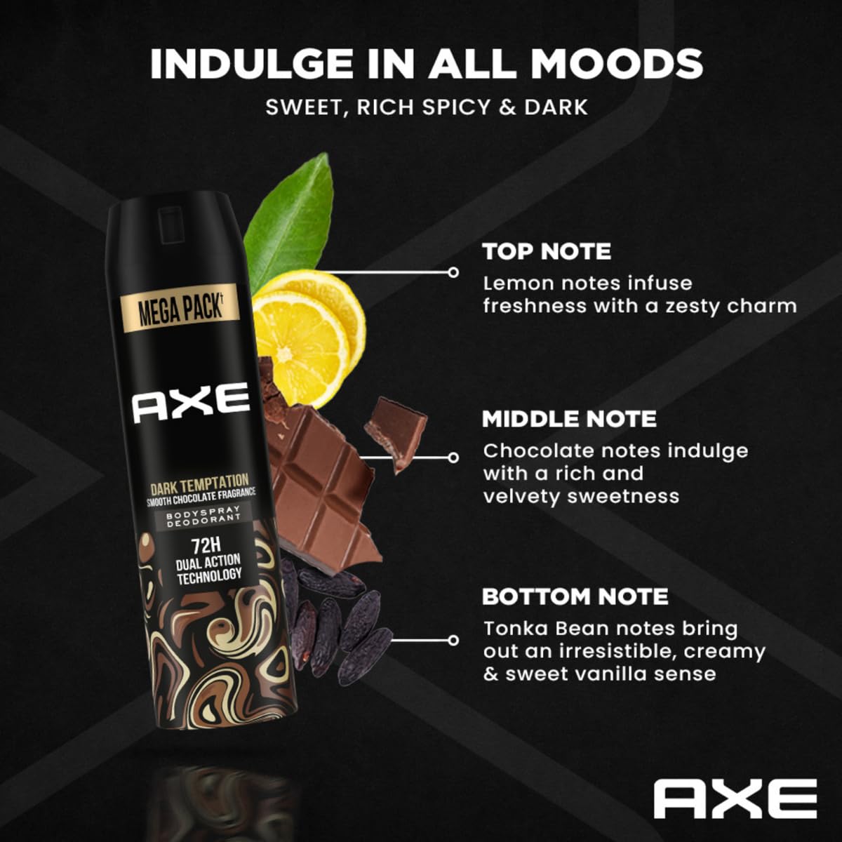 Axe Intense Long Lasting Deodorant Bodyspray For Men 215 ml & Axe Dark Temptation Long Lasting Deodorant Bodyspray For Men 215 ml & Axe Gold Temptation Long Lasting Deodorant Bodyspray For Men 215 ml