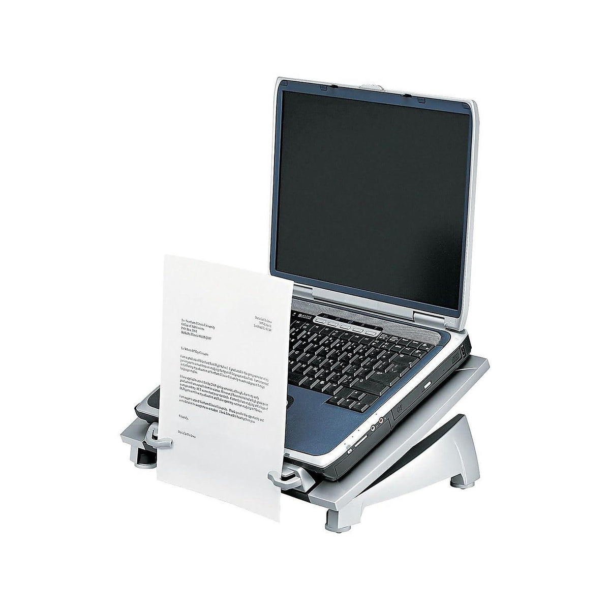 Fellowes 8036701 Office Suites Laptop Riser Plus, 15 1/16 x 10 1/2 x 6 1/2, Black/Silver