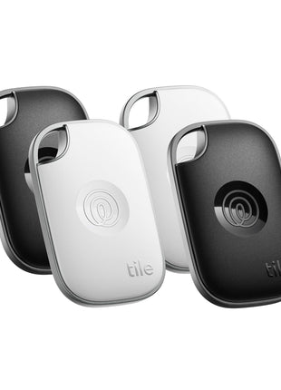 Life360 Tile Pro - Powerful Bluetooth Tracker, Key Finder and Item Locator for Keys Bags, and More. Both iOS and Android Compatible. Phone Finder. 4-Pack (Black/White)