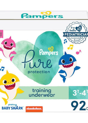 Pampers Pure Protection Training Underwear, Unisex, Size 3T4T, 92 Count, Premium, Hypoallergenic, Soft, Absorbent