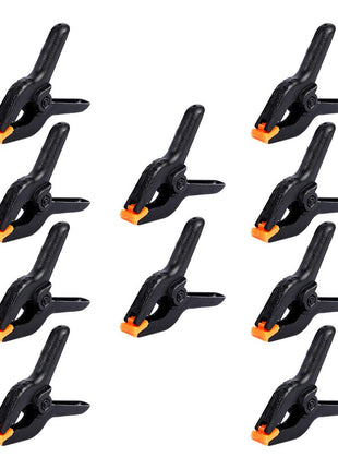 10 Packs of 3.4 inch Professional Plastic Small Spring Clamps Heavy Duty for Crafts or Plastic Clips and Backdrop Clips Clamps for Backdrop Stand,Photography, Home Improvement and so on