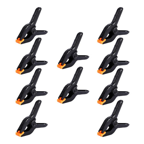 10 Packs of 3.4 inch Professional Plastic Small Spring Clamps Heavy Duty for Crafts or Plastic Clips and Backdrop Clips Clamps for Backdrop Stand,Photography, Home Improvement and so on