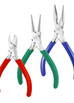 Mr. Pen- Pliers for Jewelry Making, 3 Pack, Chain Nose | Round Nose Pliers Set and Wire Cutter for Beading, Wire Wrapping, Jump Rings, Jewelry Repair, Crafting, DIY