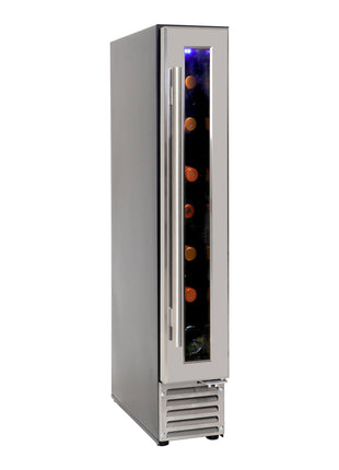 Koolatron 7 Bottle Slim 6 Inch Built-In Under-Counter Wine Fridge, Stainless Steel Door Frame Wine Cooler