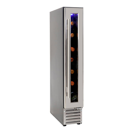 Koolatron 7 Bottle Slim 6 Inch Built-In Under-Counter Wine Fridge, Stainless Steel Door Frame Wine Cooler