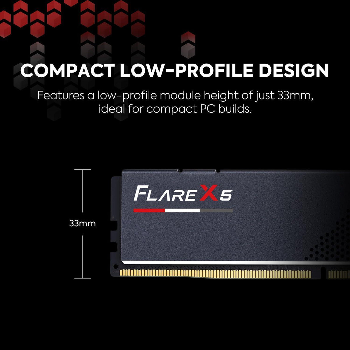 G.SKILL Flare X5 Series DDR5 RAM (AMD Expo & Intel XMP 3.0) 32GB (2x16GB) 6000MT/s CL36-36-36-96 1.35V Desktop Computer Memory U-DIMM - Matte Black (F5-6000J3636F16GX2-FX5)