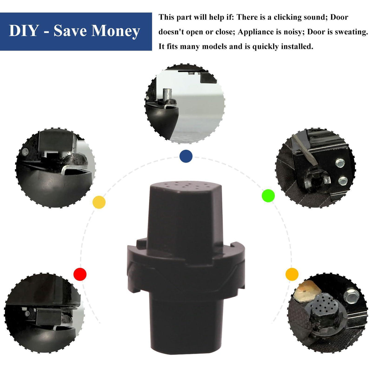 2 Pcs 240328203 Refrigerator Door Hinge Bushing Bearing Closing Cam, Replacement for Frigidaire Electrolux Refrigerator Parts, Fit for The Bottom Door, Replaces Part # AP3757897,1056737, PS976452