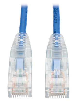 Tripp Lite Cat6 Gigabit Patch Cable, RJ45 M/M, Gigabit, Snagless, UTP, Molded, Slim, Blue, 3 ft. (N201-S03-BL)