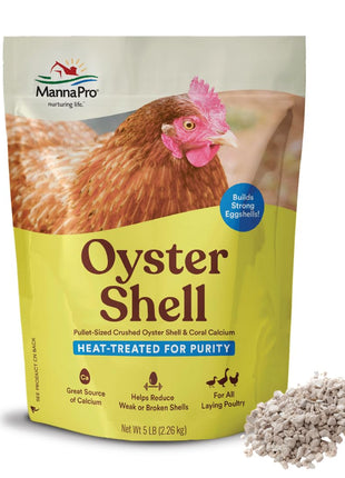 Manna Pro Crushed Oyster Shell for Chickens 芒聙聯 Calcium Supplement for Laying Hens to Support Strong Eggshells 芒聙聯 Natural Poultry Mineral Feed for Backyard Chickens 芒聙聯 5 lb Bag