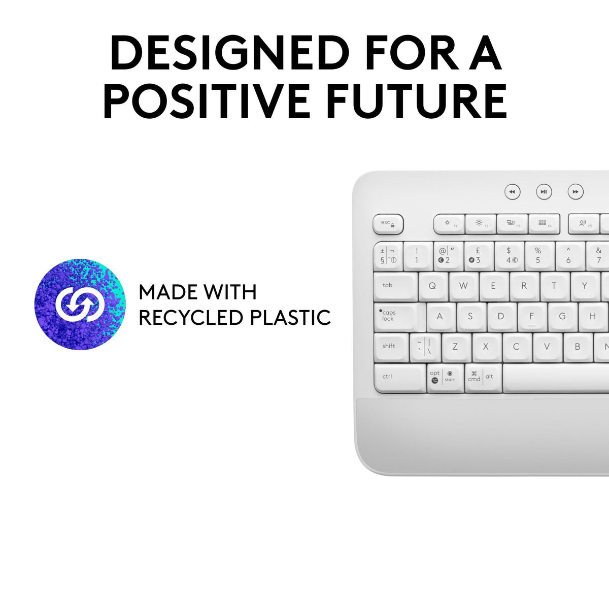 Logitech Signature K650 Comfort Full-Size Wireless Keyboard with Wrist Rest, BLE Bluetooth or Logi Bolt USB Receiver, Deep-Cushioned Keys, Numpad, Compatible with Most OS/PC/Window/Mac - Off White