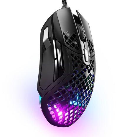 SteelSeries Aerox 5 - Holey RGB Gaming Mouse - Ultra-lightweight Water Resistant Design - 18K DPI TrueMove Air Optical Sensor | TrueMove Air sensor with 9 buttons and 66g weight for precision, speed and durability