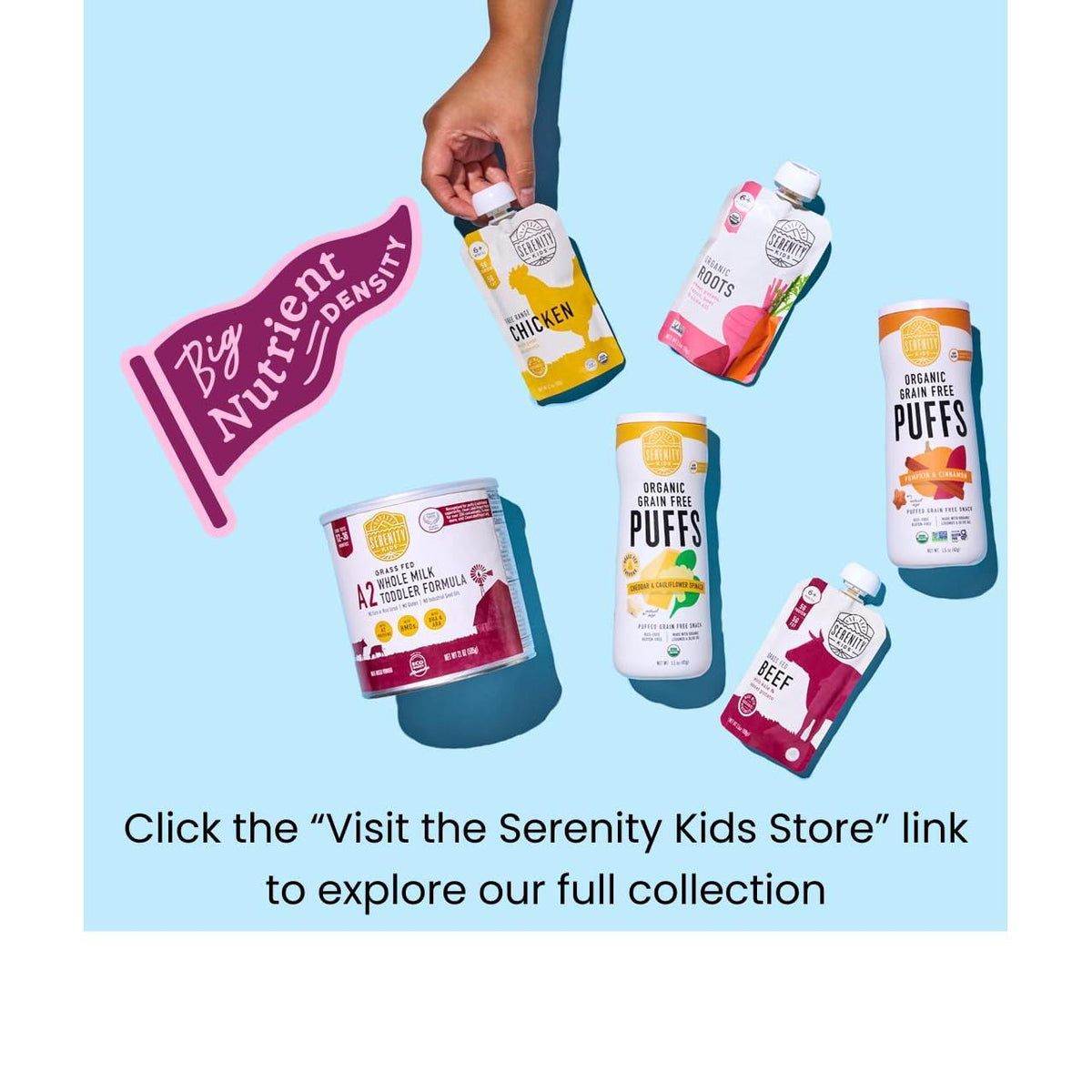 Serenity Kids 6+ Months Veggie Puree Organic Baby Food Pouches - No Added Sugar, Allergen-Free & BPA-Free Baby Snacks - 3.5 Oz, 8 Pack