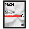 Americanflat 18x24 Poster Frame with Polished Plexiglass - Black Picture Frame - Wide Photo Frames Made of Engineered Wood for Vertical or Horizontal Wall Display - Epic Collection - Black