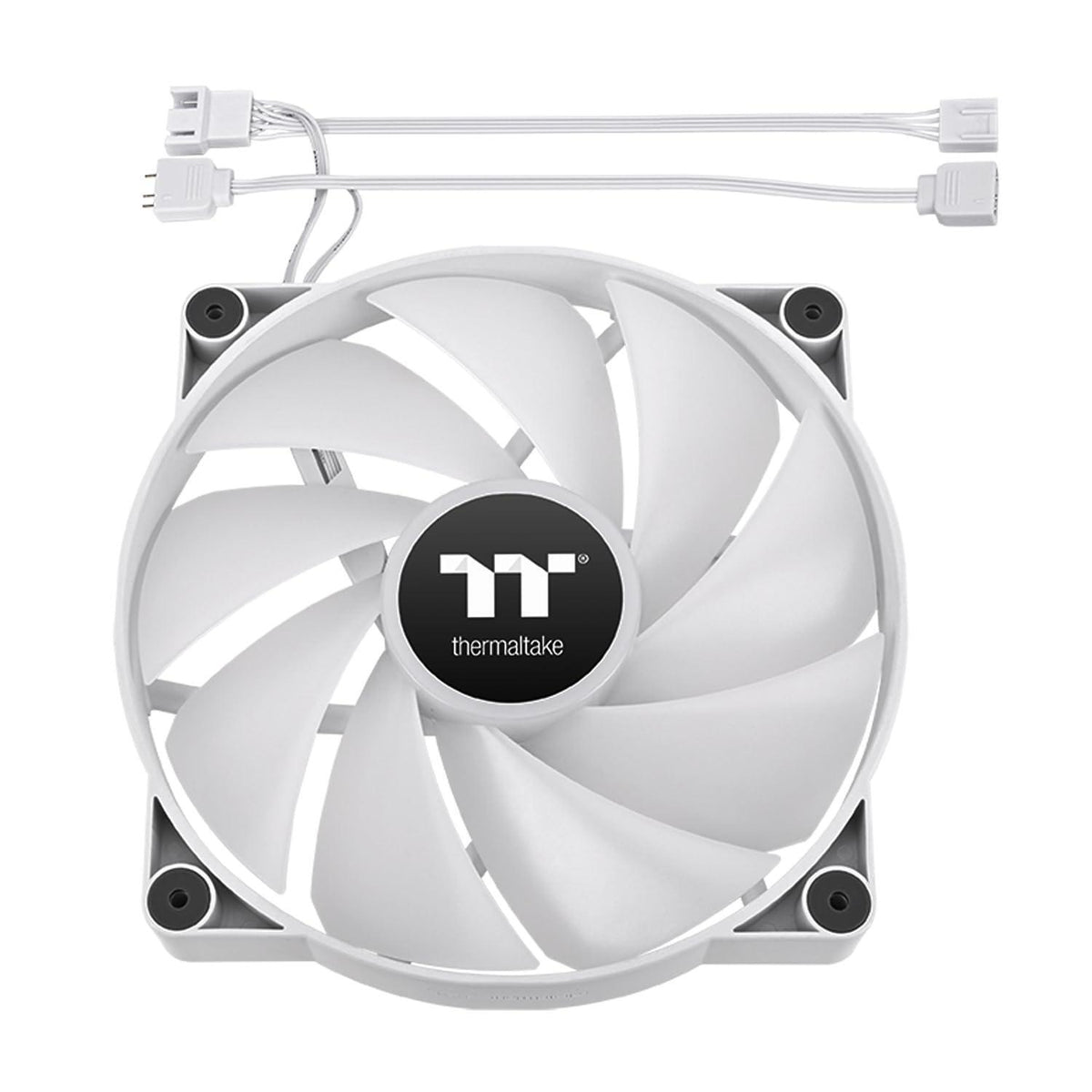 Thermaltake CT200 ARGB PWM Fan Single Pack, PWM Controlled 500~900 rpm, 5V Motherboard Sync, 16.8 Million Color 9 Addressable LEDs, Airflow 131.6 CFM, Hydraulic Bearing, 200mm, White, CL-F180-PL20SW-A