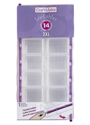 Craft Mates Bead Organizer and Plastic Storage Containers for Crafts, Buttons, Pins and More, 14 Locking Compartments (Display)