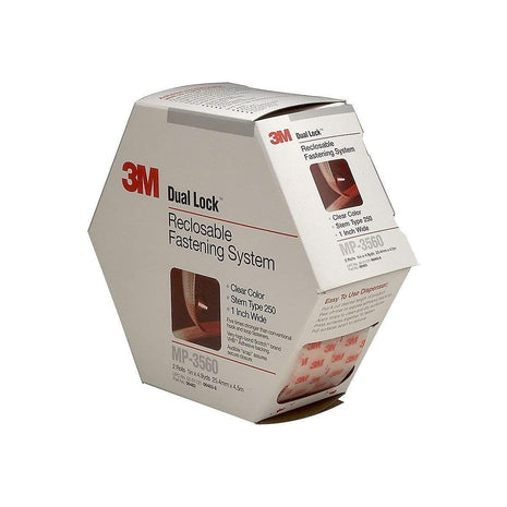 3M Dual Lock 1-Inch W x 176.4-Inch L Reclosable Hook and Loop Fasteners, Clear MP3560
