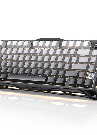 GravaStar Mercury K1 75% Wireless Mechanical Gaming Keyboard, Aluminum Alloy, Gasket Compact Custom Keyboard Hot-Swap Socket, Linear Switches, RGB Backlit - Gradient Black