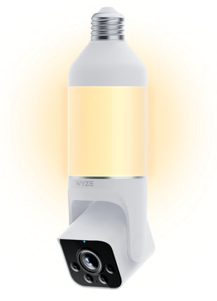 WYZE Bulb Cam - 2K HD Smart Light Bulb Security Camera with Color Night Vision, 800-Lumen Dimmable LED, 160° Wide View, Motion Detection & Siren, E26 Socket, Alexa/Google/IFTTT