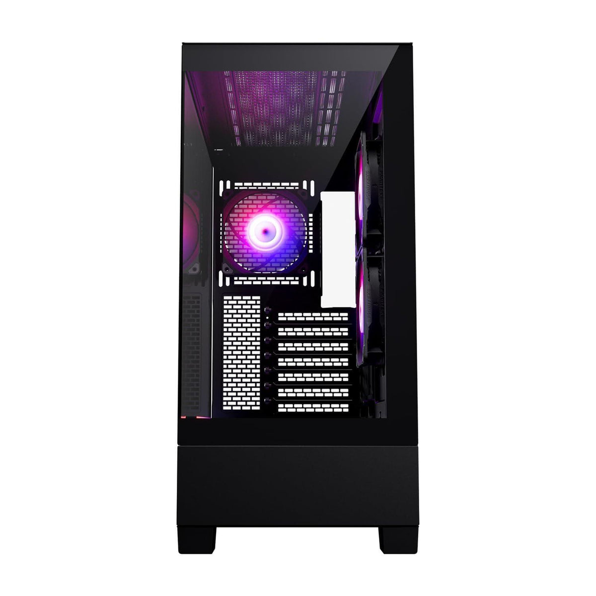 Phanteks XT View, Mid-Tower Gaming Chassis, Tempered Glass Front and Side Window, USB-C 3.2 Gen2, 3X M25-120 D-RGB Fans Included (Black)
