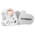 VIVOSUN 30X 60X Illuminated Jewelers Loupe Foldable Magnifier with LED Light for Jewelry Gems Watches Coins Stamps Antiques White