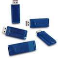 Verbatim 16GB USB 2.0 Flash Drive - Cap-Less & Universally Compatible - 5 Pack - Blue - 99810