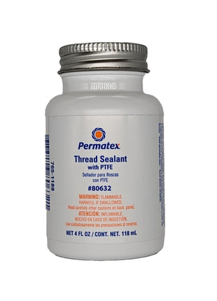 Permatex 80632 Thread Sealant with PTFE, 4 oz., Cream