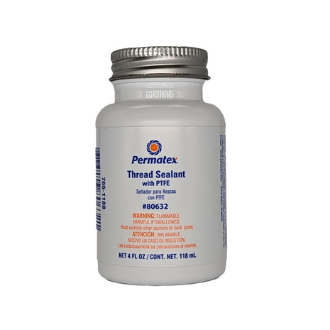 Permatex 80632 Thread Sealant with PTFE, 4 oz., Cream