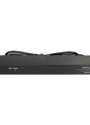 StarTech.com 8 Outlet Horizontal 1U Rack Mount PDU Power Strip for Network Server Racks - Surge Protection - 120V/15A - w/ 6ft Power Cord (RKPW081915)