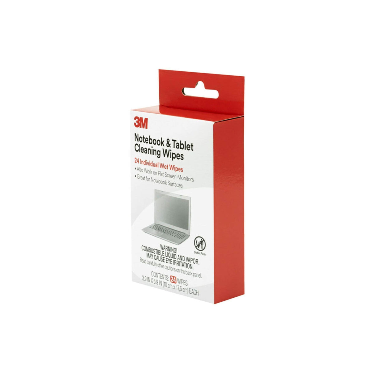 3M Notebook Screen Cleaning Wipes, 3.9 x 6.9 Inches (CL630), White, 24 individual wet wipes (Packaging may vary)
