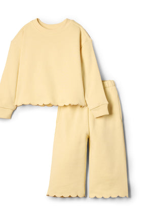 Amazon Essentials x Sofia Grainge Toddler Girls' French Terry Pant and Top Set, Butter Yellow, 3T