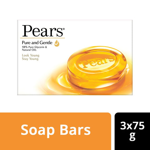 PEARS Pure & Gentle Soap Bar, 3 X 75Gm)+75G Free