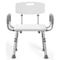 HOMLAND Shower Chair for Inside Shower with Arms and Back, 500 lbs Heavy Duty Shower Seat for Bathtub, Height Adjustable Safety Bath Seat for Elderly, Adults, Handicap and Disabled, White