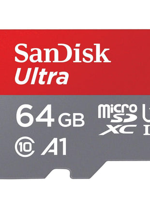 SANDISK 64GB Ultra MICROSDXC Class 10 / U1 / A1 Flash Memory Card with Adapter