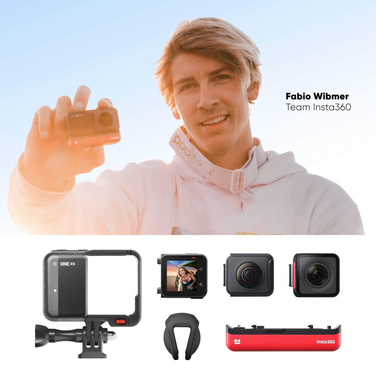 Insta360 ONE RS Twin Edition - Waterproof 4K 60fps Action Camera & 5.7K 360 Camera with Interchangeable Lenses, Stabilization, 48MP Photo, Active HDR, AI Editing