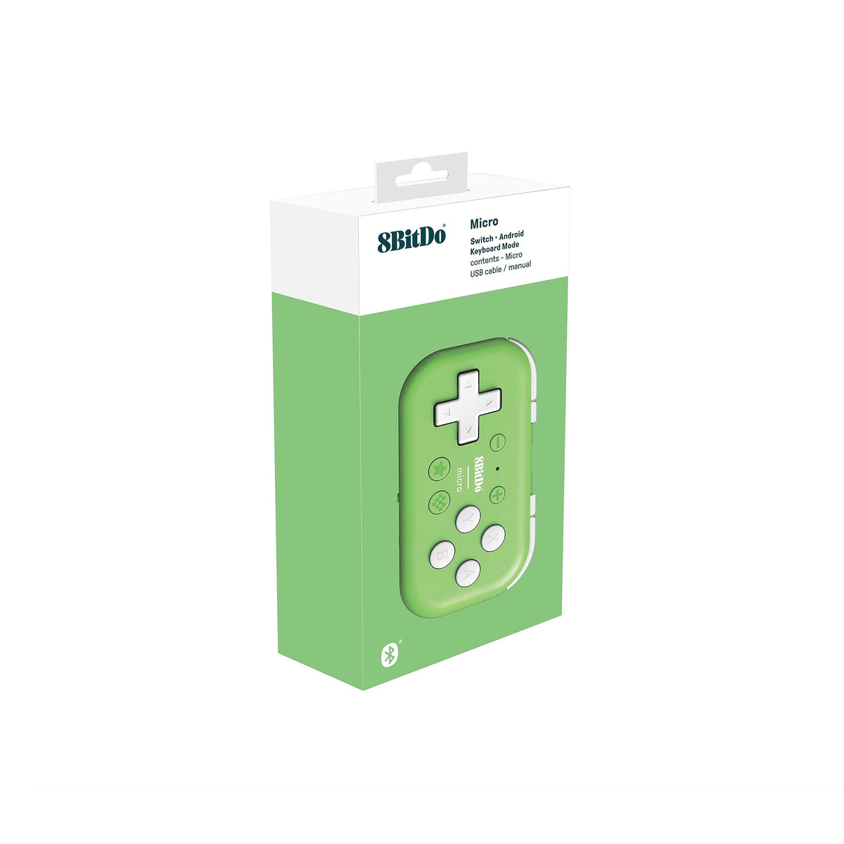 Nargos 8BitDo Micro Bluetooth Key Chain Sized Mini Controller for Nitendo Switch, Windows, Android and macOS (Micro- Green)