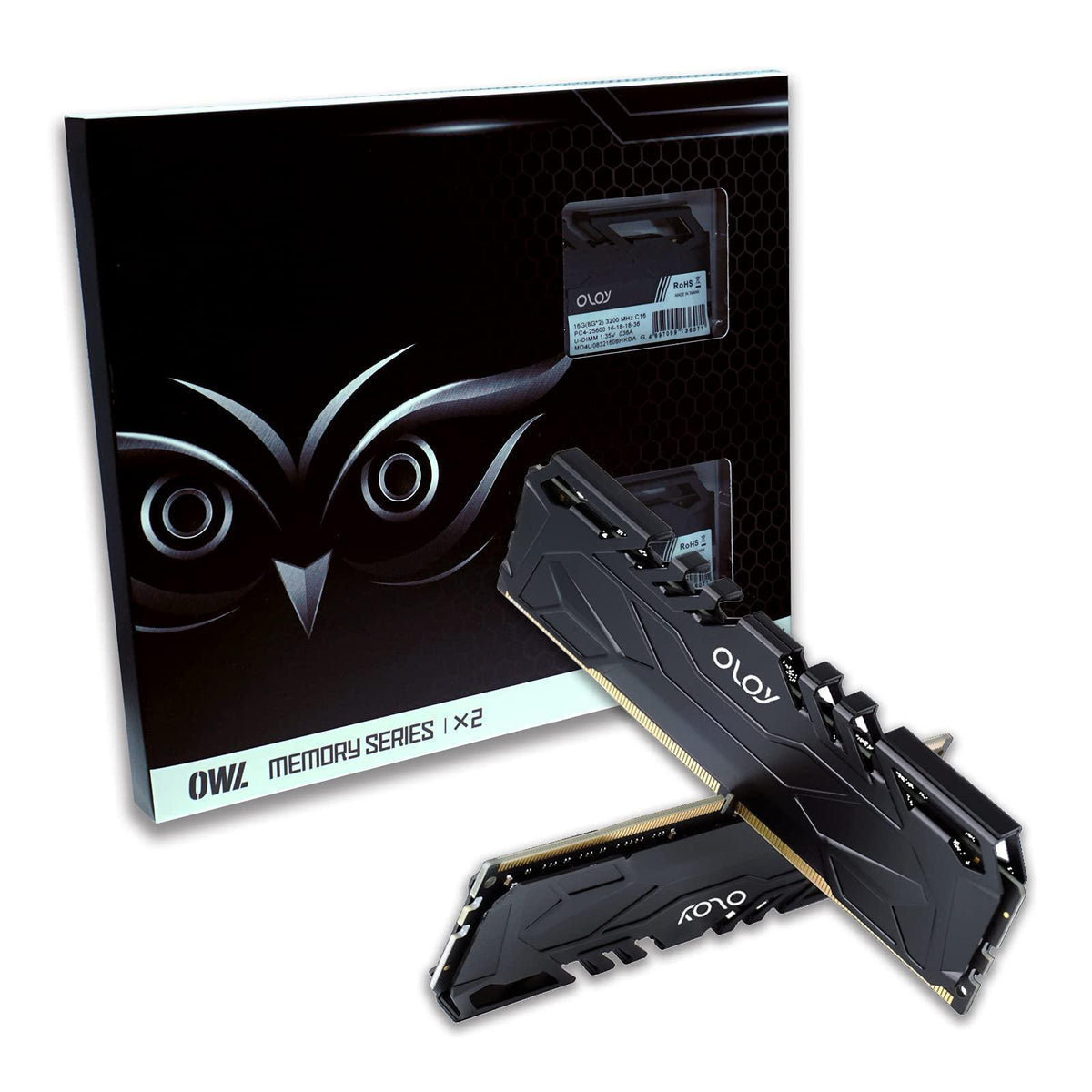 OLOy DDR4 RAM 32GB (2x16GB) 3200 MHz CL16 1.35V 288-Pin Desktop Gaming UDIMM (MD4U163216DJDA)