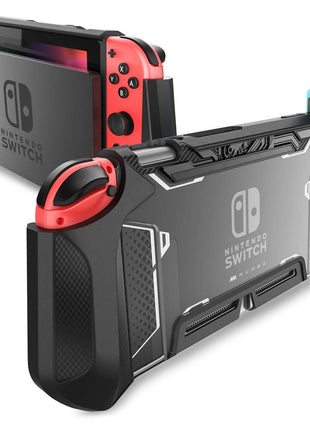 Mumba Dockable Case Compatible for Nintendo Switch (2017 Release), [Blade Series] TPU Grip Protective Cover Case with Ergonomic Design and Comfort Grip,Original Switch Case Accessories (Black)