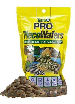 Tetra PRO PlecoWafers 5.29 Ounces, Nutritionally Balanced Vegetarian Fish Food for Bottom Feeders, Concentrated Algae Center