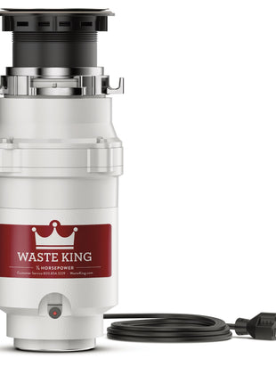 Waste King Garbage Disposal for Kitchen Sink with Power Cord, Compact Food Waste Disposer, L-111