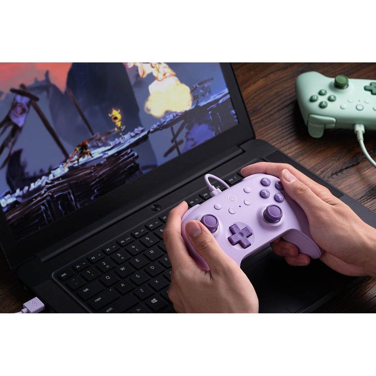 8Bitdo Ultimate 2C Wired Controller for Windows PC and Android, with 1000Hz Polling Rate, Hall Effect Joysticks and Hall Triggers, and Remappable L4/R4 Bumpers (Purple)