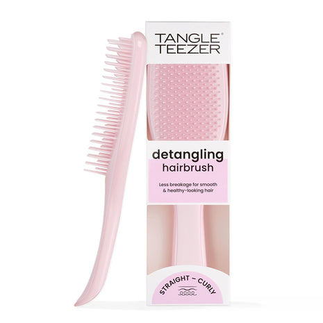 Tangle Teezer Ultimate Detangler Brush, Straight to Wavy, Millennial Pink | Patented two-tier, regular-flex teeth reduce breakage & split ends on wet or dry hair; Shower-friendly hairbrush for all ages