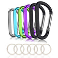 CampTek 6PCS Carabiner Caribeaner Clip,3