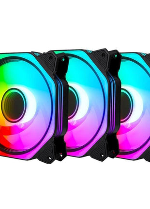 Pano-Mounts M12ARGB3PACK 120 mm 5V 3 Pin Addressable RGB PWM PC Computer CPU Case Cooling Fan Black - Pack of 3
